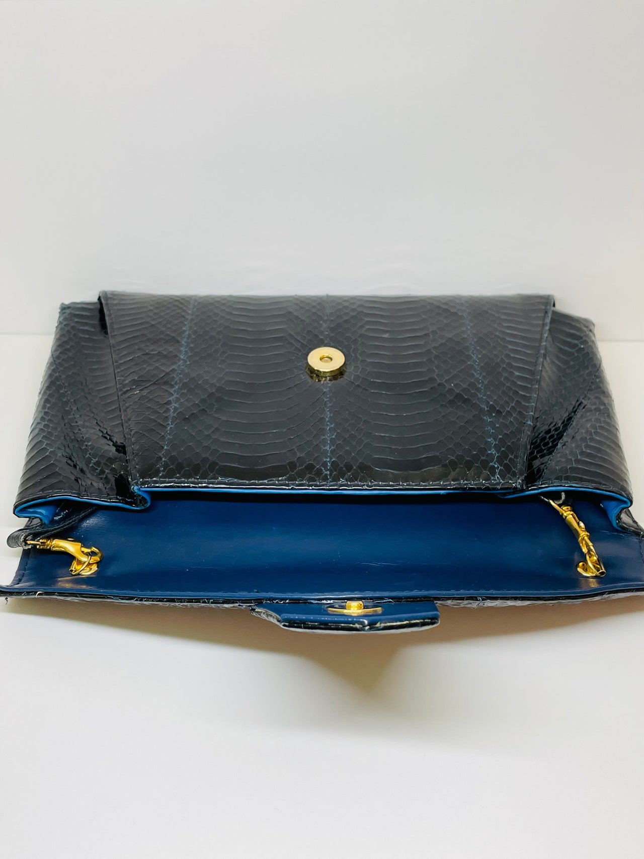 Black and Blue Snakeskin Purse from Sutton Plaza Devil's Details 