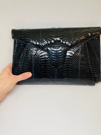 Thumbnail for Black and Blue Snakeskin Purse from Sutton Plaza Devil's Details 