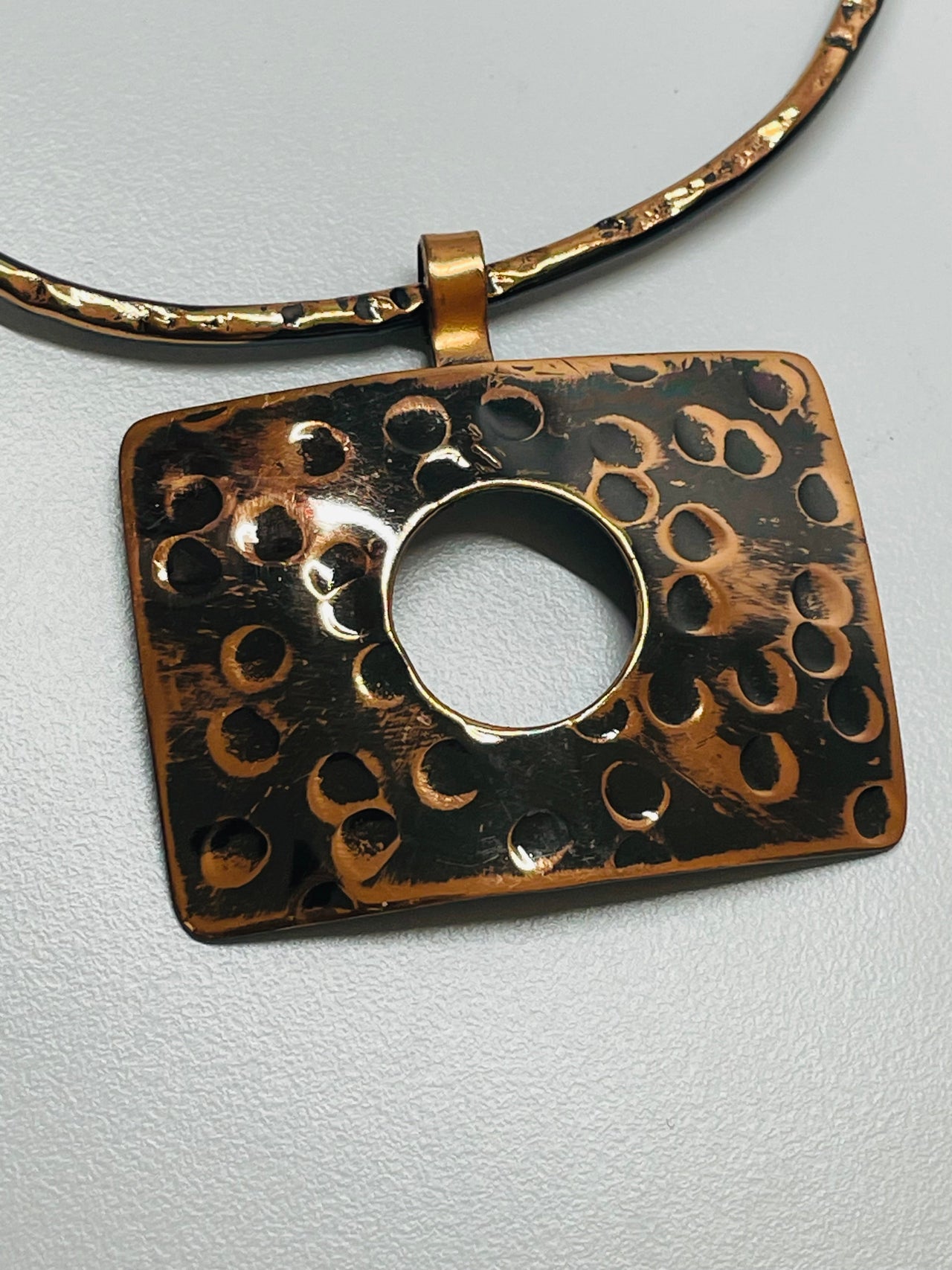 Copper Square pendant Devil's Details 