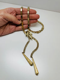 Thumbnail for Gold Bar Leaf Bolo Necklace Devil's Details 