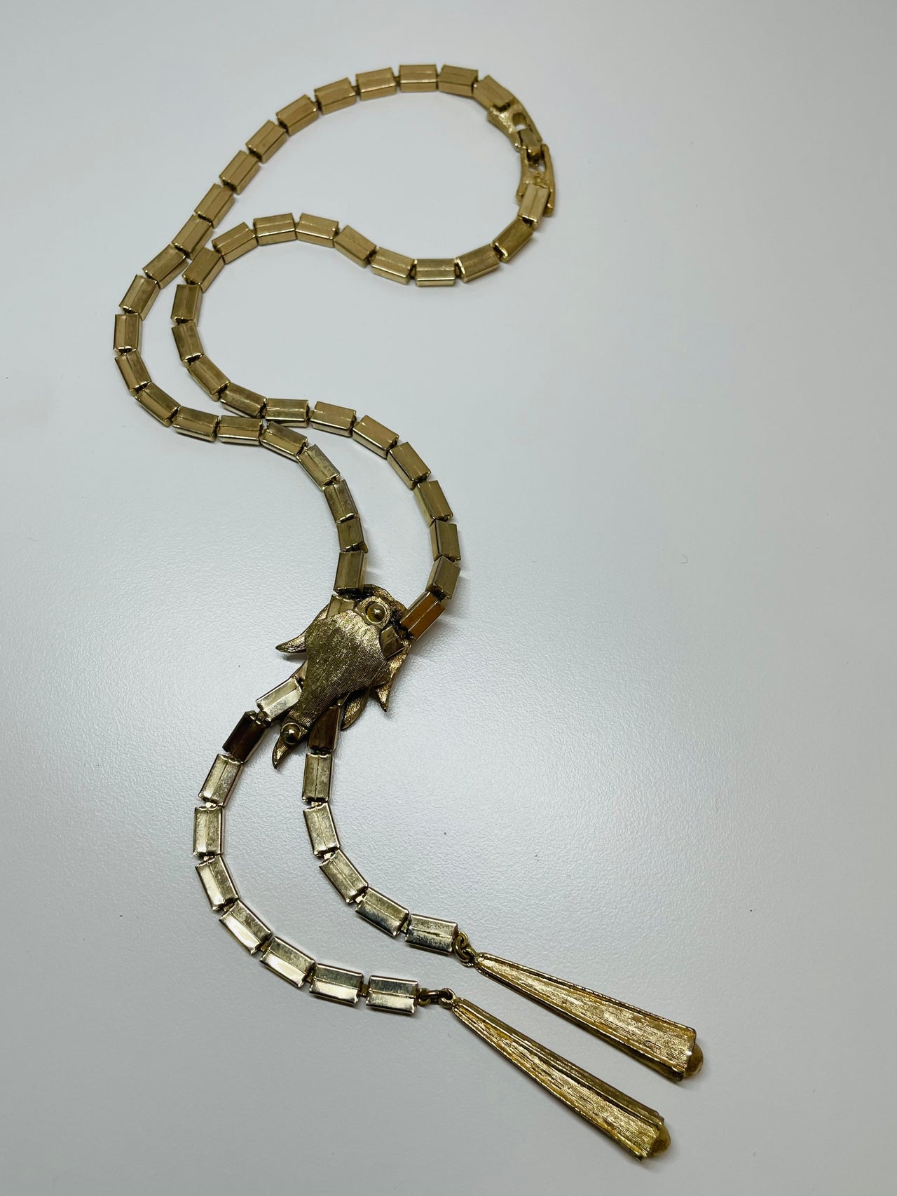 Gold Bar Leaf Bolo Necklace Devil's Details 