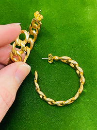 Thumbnail for Gold Chain Link Hoops Devil's Details 