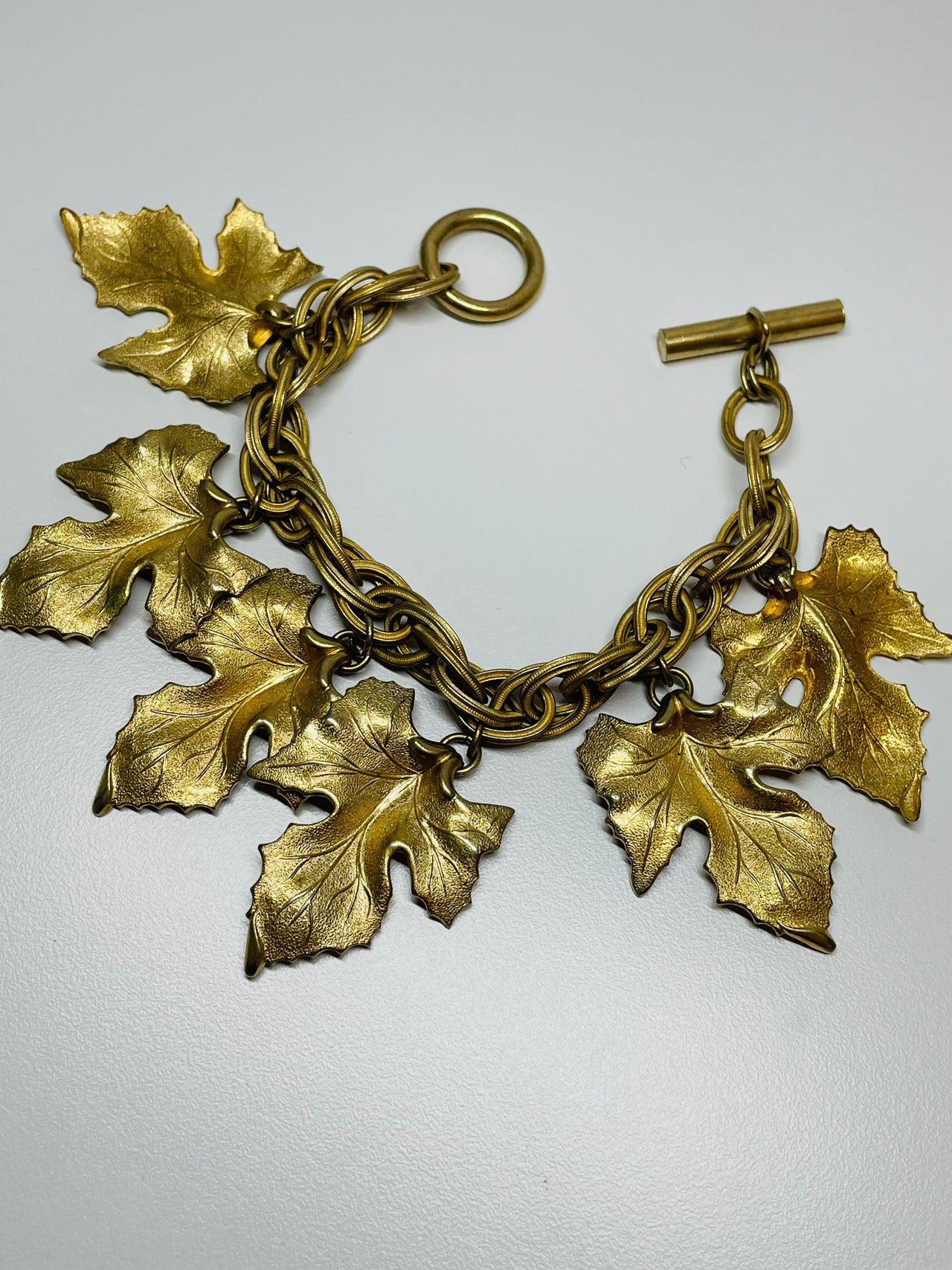 Gold Leaf Charm Bracelet Devil's Details 