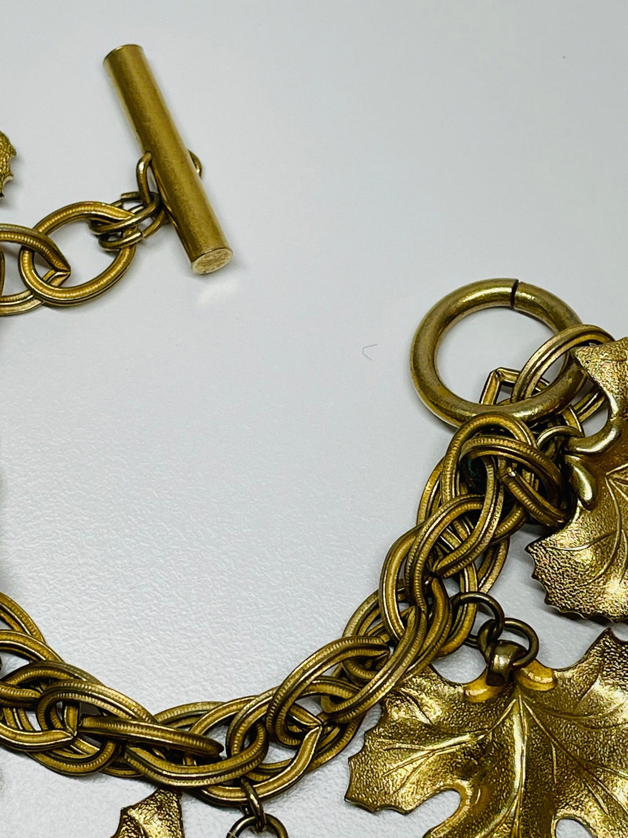 Gold Leaf Charm Bracelet Devil's Details 