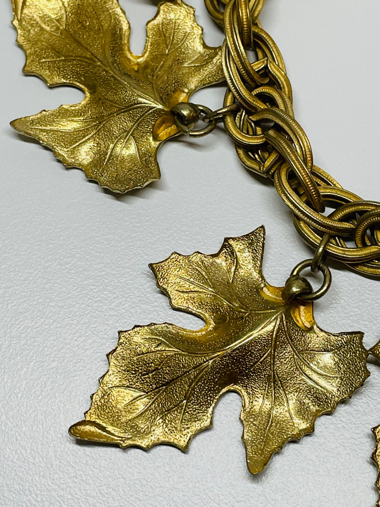 Gold Leaf Charm Bracelet Devil's Details 