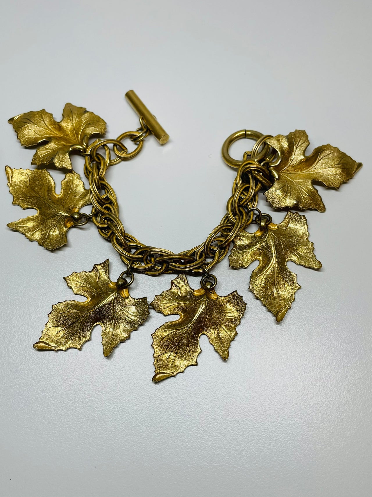 Gold Leaf Charm Bracelet Devil's Details 