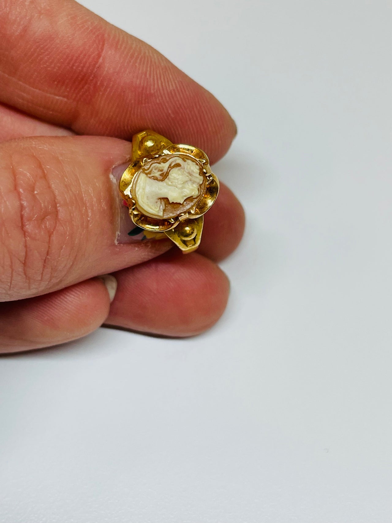 Inayah- 10K Gold Filled Cameo Ring Devil's Details 