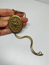 Thumbnail for Large Gold Oval Locket Devil's Details 