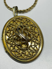 Thumbnail for Large Gold Oval Locket Devil's Details 