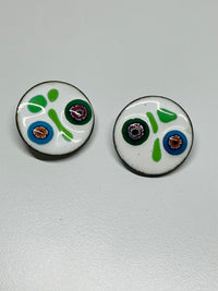 Thumbnail for Modern Art Ceramic Clip Earrings Devil's Details 