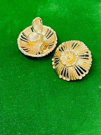 Thumbnail for Monet Gold Flower Clip on Earrings Devil's Details 