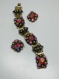 Thumbnail for Pink AB Rhinestone Bracelet and Earrings set Devil's Details 