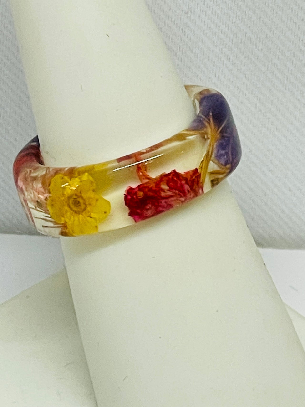 Purple, Red, and Yellow Floral Ring Devil's Details 