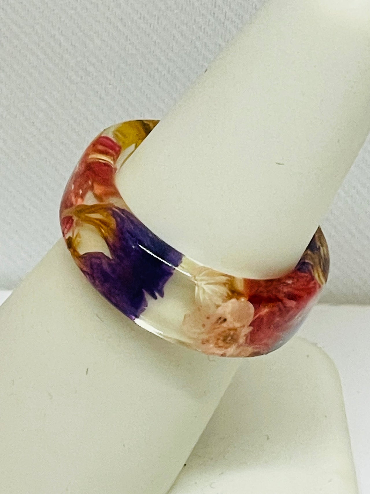 Purple, Red, and Yellow Floral Ring Devil's Details 