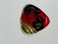 Thumbnail for Red, Gold, and Black Painted Earrings Devil's Details 