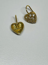 Thumbnail for Roman Gold and Rhinestone Heart necklace and Earrings Set Devil's Details 