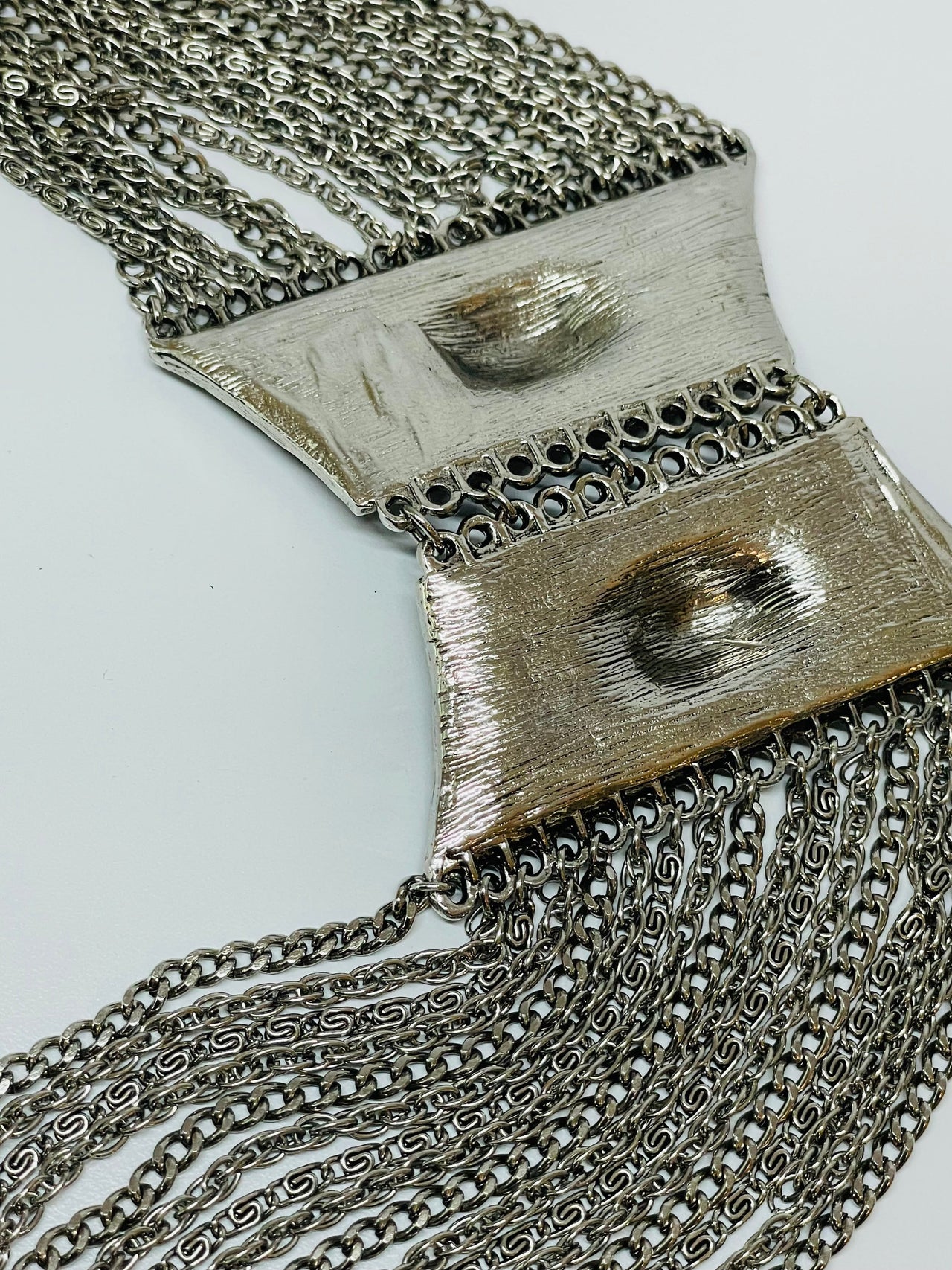 Silver Etruscan Fringe Necklace Devil's Details 