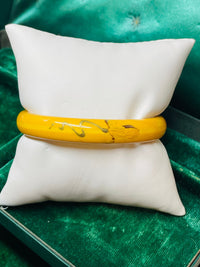 Thumbnail for Yellow Skinny Bangle with a Painted Squiggle Devil's Details 